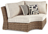 J&M Furniture - Ashley Furniture - Beachcroft Outdoor Curved Corner Chair with Cushion - Curved Corner Chair w/Cushion - P791-851